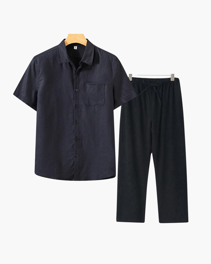 Ensemble en lin Old Money (pantalon &amp; chemise)