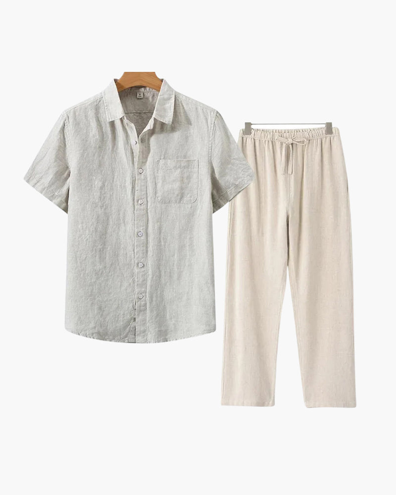 Ensemble en lin Old Money (pantalon &amp; chemise)