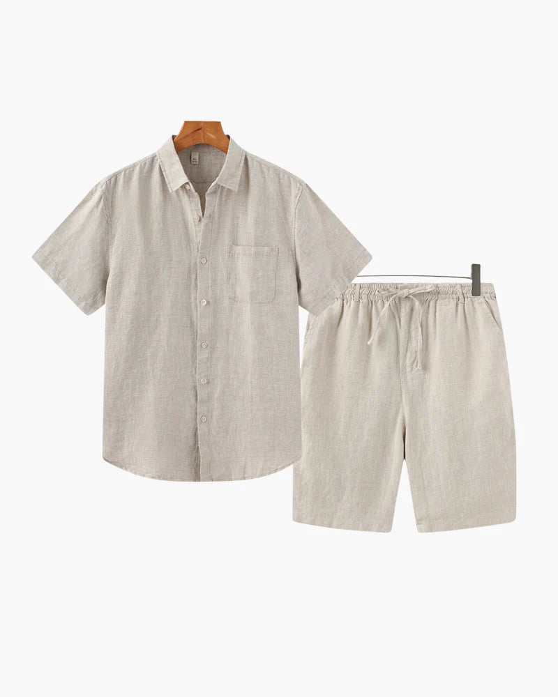 Ensemble en lin Old Money (chemise &amp; court)