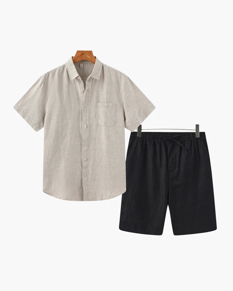 Ensemble en lin Old Money (chemise &amp; court)