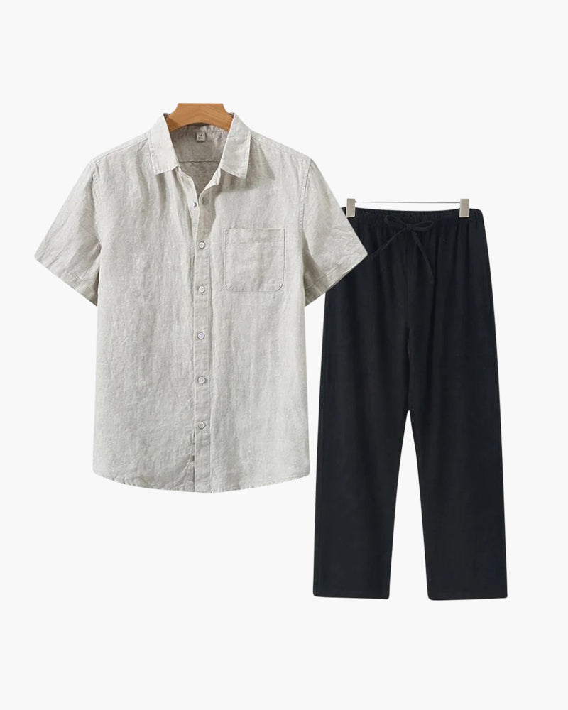 Ensemble en lin Old Money (pantalon &amp; chemise)