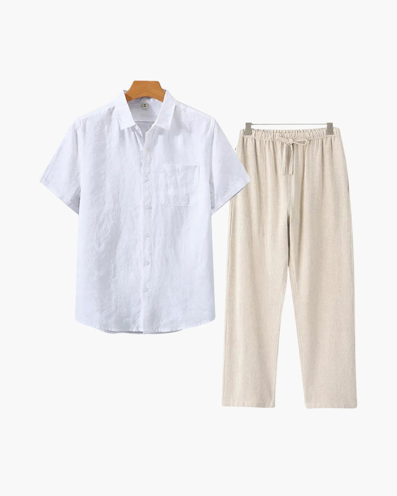 Ensemble en lin Old Money (pantalon &amp; chemise)