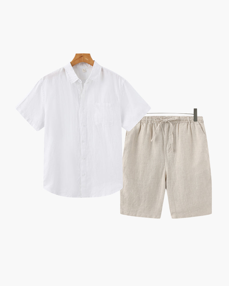 Ensemble en lin Old Money (chemise &amp; court)