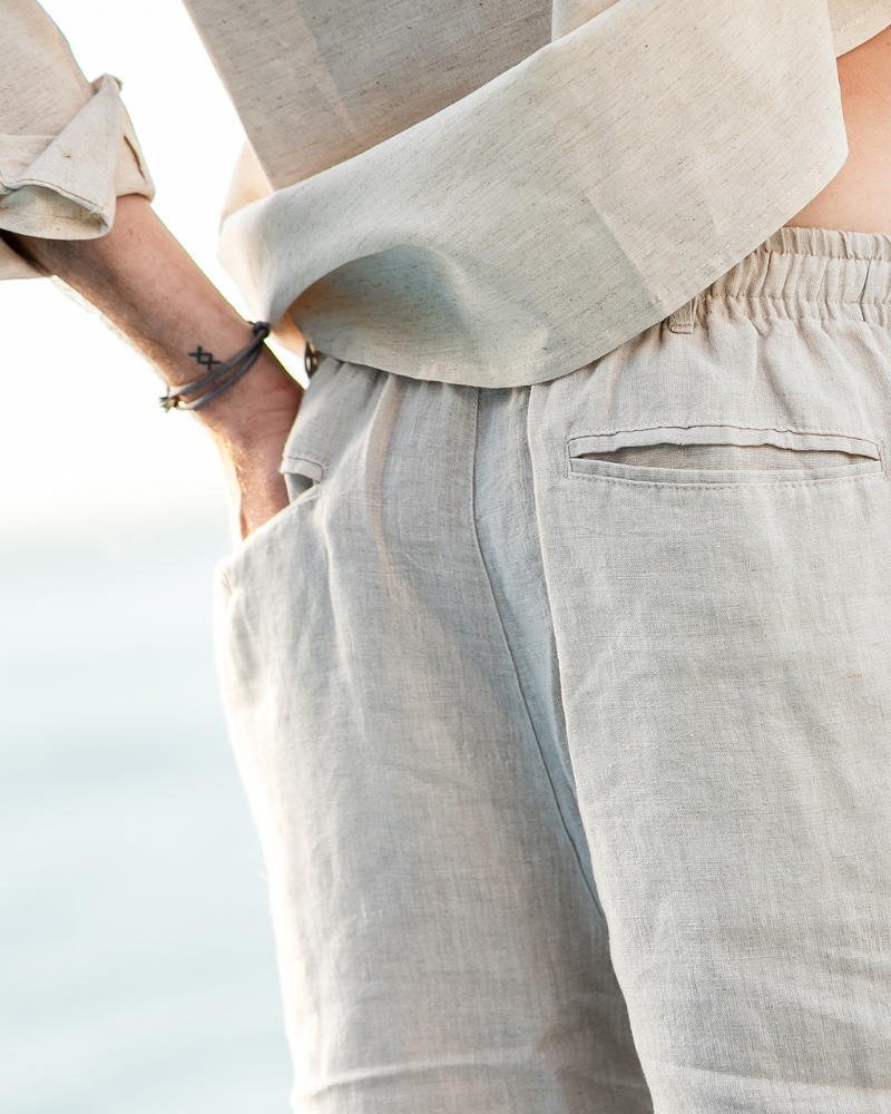 Short en lin haut de gamme