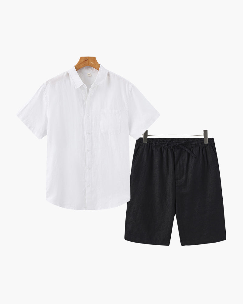 Ensemble en lin Old Money (chemise &amp; court)