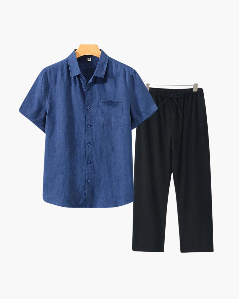 Ensemble en lin Old Money (pantalon &amp; chemise)